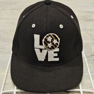 Billy Reid Tennessee LOVE Fitted Baseball Hat - Black & Gold -  7 3/8 to 7 5/8